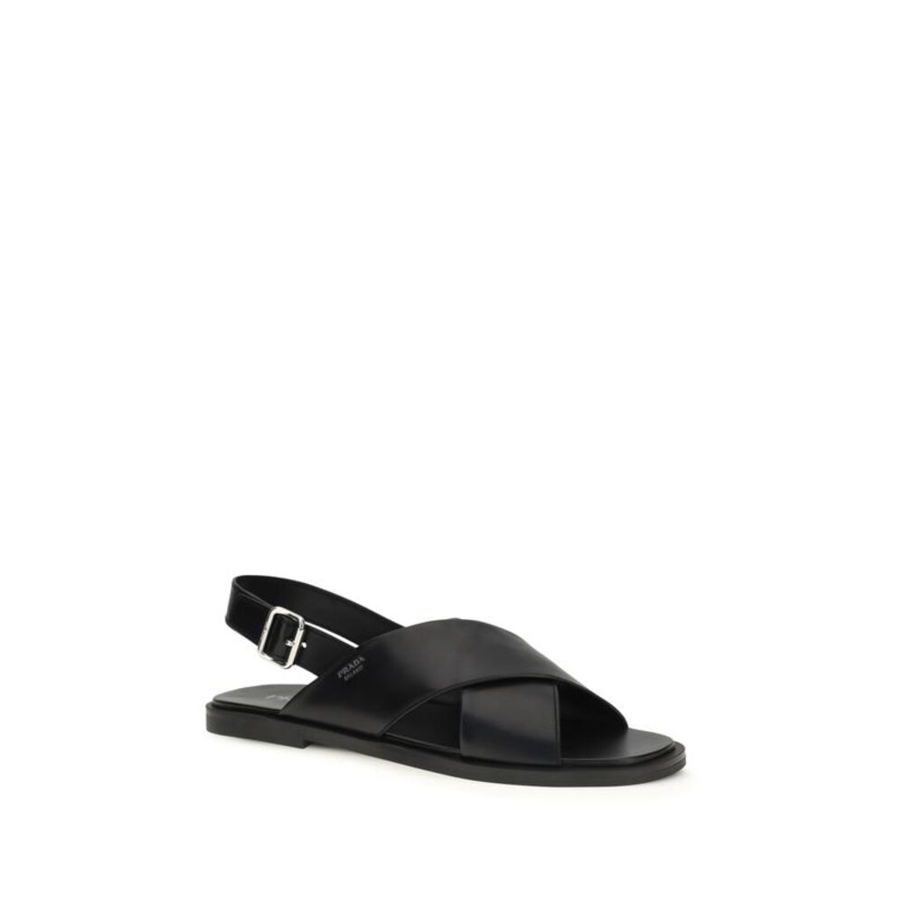 Prada Men Saffiano Criss-Cross Sandals - Picture 2 of 4